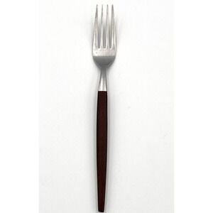 Vintage Ekco Eterna Canoe Muffin Salad Fork MCM Faux Wood Handle Japan
